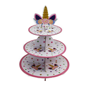 3 Våningar  Muffinsställ -Unicorn 3-Tier Cupcakes Stands-Unicorn Pattern