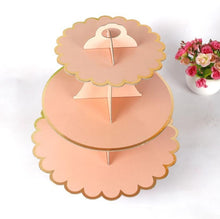 Ladda upp bild till gallerivisning, 3-Våningar Muffinsställ 3-Nivåer Muffinställ Svart   Cupcakes Stand- 3 Layer - Golden Glitter Flower  Edge
