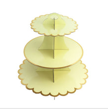 Ladda upp bild till gallerivisning, 3-Våningar Muffinsställ 3-Nivåer Muffinställ Svart   Cupcakes Stand- 3 Layer - Golden Glitter Flower  Edge
