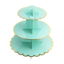 Ladda upp bild till gallerivisning, 3-Våningar Muffinsställ 3-Nivåer Muffinställ Svart   Cupcakes Stand- 3 Layer - Golden Glitter Flower  Edge
