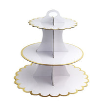 Ladda upp bild till gallerivisning, 3-Våningar Muffinsställ 3-Nivåer Muffinställ Svart   Cupcakes Stand- 3 Layer - Golden Glitter Flower  Edge
