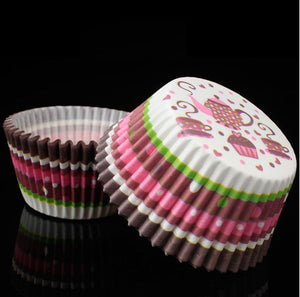 100 St/Pack 4 Mönster Blandad Muffinsfomar