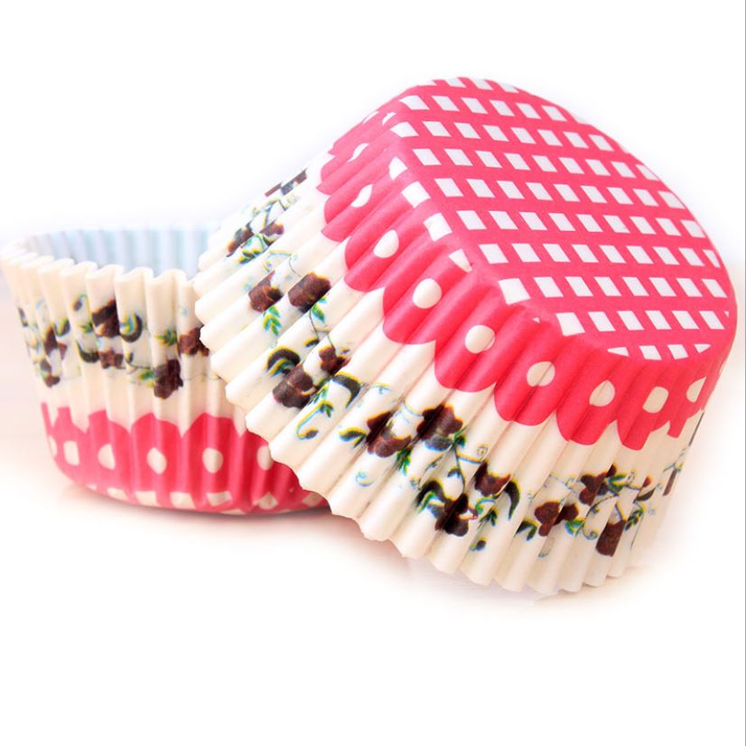 100 St/Pack 4 Mönster Blandad Muffinsfomar
