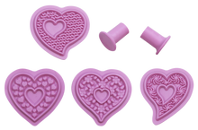 Ladda upp bild till gallerivisning, 4 St/Pack Stämpel Fondant Formar Hjärt 4 PCS/Set Heart Shape Fondant Cake  Cookie Cupcake Decoration Press Mold
