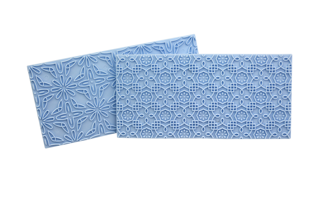 2 St/Pack Blomma Plast  Plastformer Fondant Tårtkant  2 PCS/Set Fondant Cake  Border Cupcake  Cookie Decroation Press Mold Mat Cake Decroation