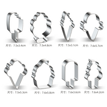 Ladda upp bild till gallerivisning, 8 St /Pack Utstickare Glass  8 PCS /Set Ice Cream Cookie Cutter
