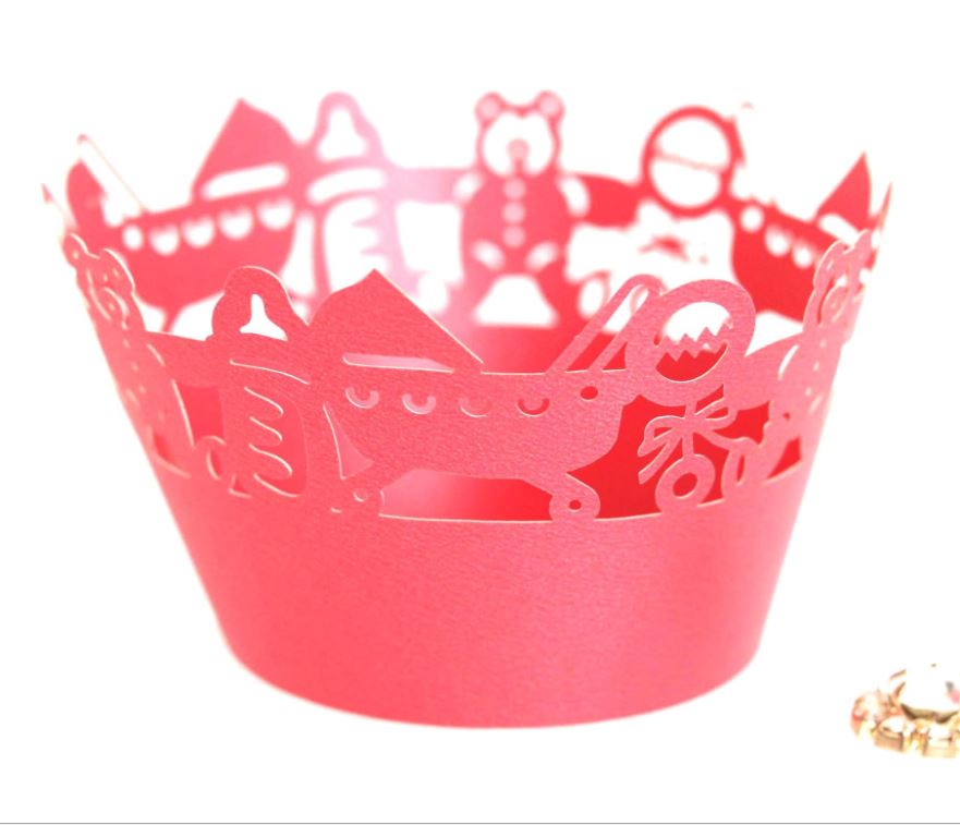 12 St/Pack Bebis  Cupcake Wrappers - Rosa Baby Shower Cupcake Wrapper