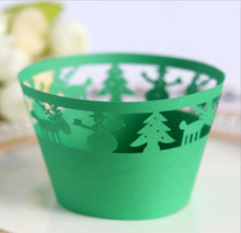 Ladda upp bild till gallerivisning, Laser Cut Lace Cupcake Liner Wrapper-Christmas  (12PCS/Bag)

