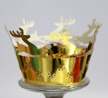 Ladda upp bild till gallerivisning, Laser Cut Lace Cupcake Liner Wrapper-Chirstmas Deer (12PCS/Bag)
