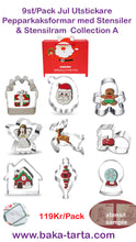 Ladda upp bild till gallerivisning, 9st/Pack Jul Utstickare Pepparkaksformar med stenciler Collection A 9 Pcs/Set Xmas Christmas Cookie Cutter Colletion A
