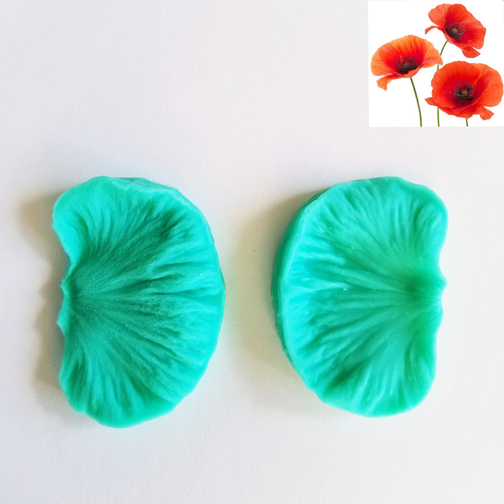 Dubbel Veiner Silikonformar Vallmo Blomma Double-Sided Vein Poppy Flower Silicone Mold-B