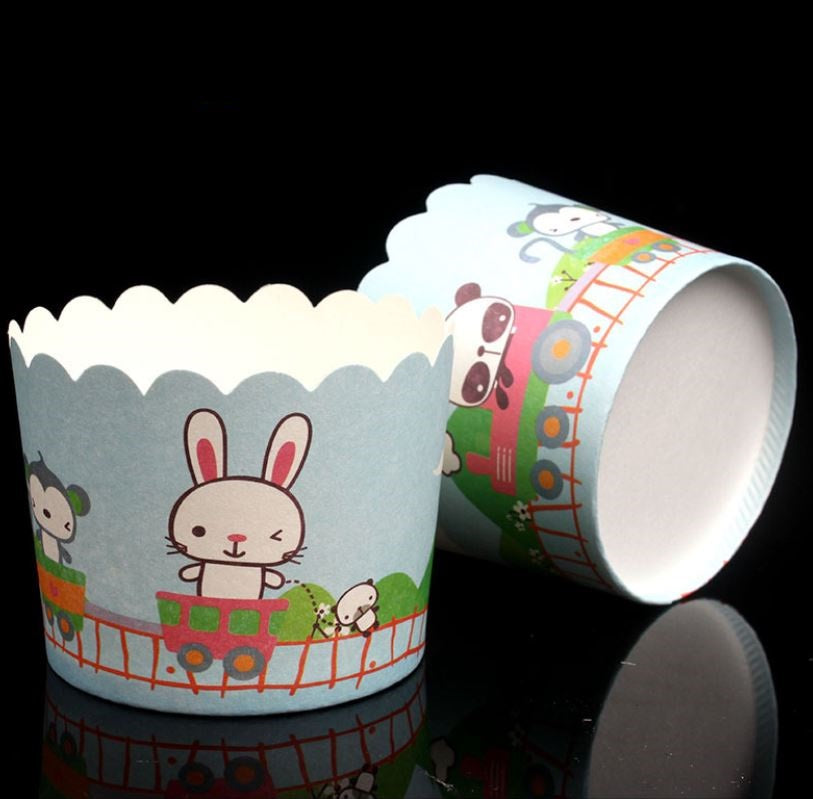 48 St/Pack Djurtransportteam Muffinsbakformar, Cupcake Bakformar  48 PCS/Box Animal Transportation Team  Cupcake Baking Cups