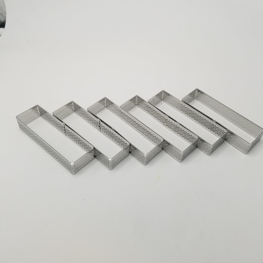 6 St/Pack  Retangulär  Perforerad Tårtring   Retangular Perforated Tart Ring 100*30*20mm