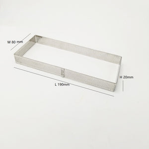 Retangulär Perforerad Paj Tårtring Retangular Perforated Tart Ring 190*80*20mm