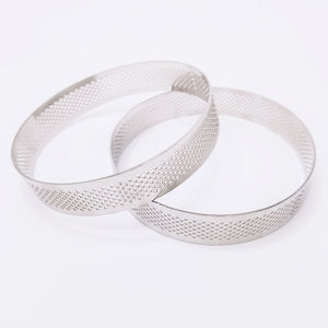 2 st Rund Perforerad Tårtring  Elektrolytiskt behandlat ostfritt stål 2PCS Round Perforated Tart Ring Φ10*2cm
