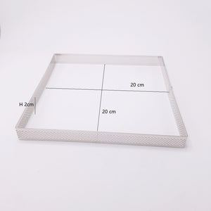 Fyrkant  Perforerad Paj  Tårtring Pia Square Perforated Tart Pie Ring  20*20*2cm