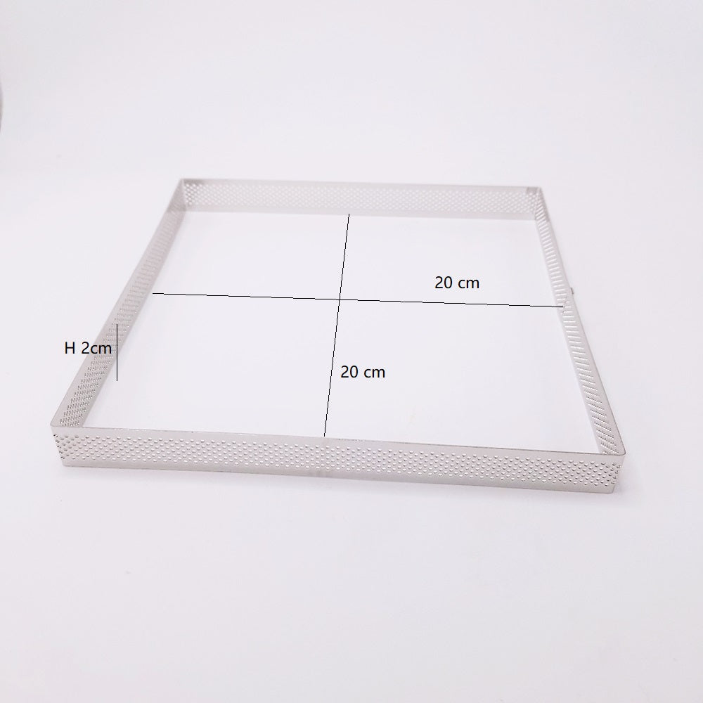 Fyrkant  Perforerad Paj  Tårtring Pia Square Perforated Tart Pie Ring  20*20*2cm