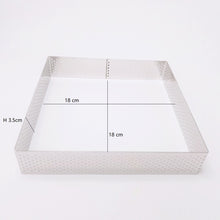 Ladda upp bild till gallerivisning, Fyrkant  Perforerad Paj Tårtring  Pja Square Perforated Tart Pie Ring 18*18*3.5cm
