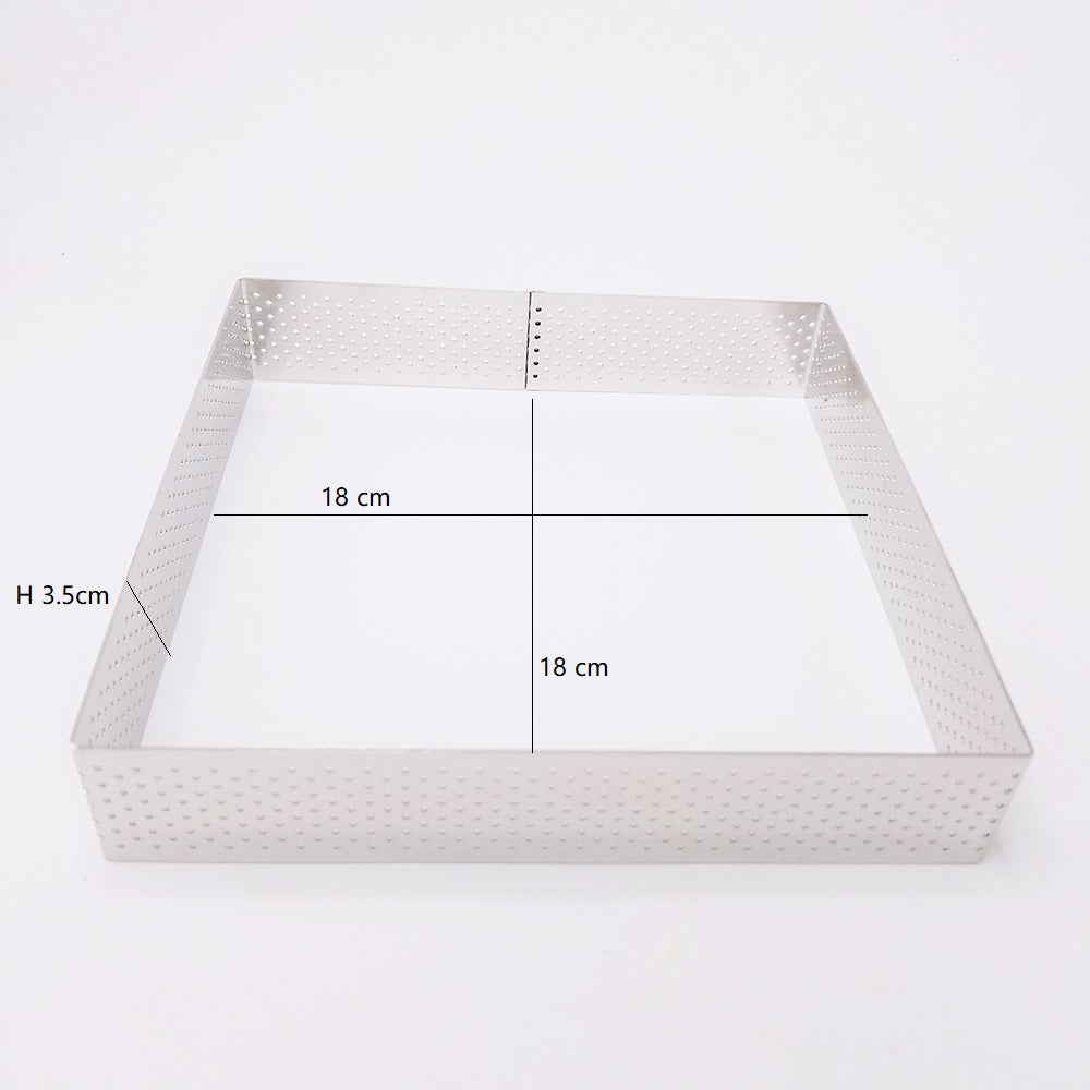 Fyrkant  Perforerad Paj Tårtring  Pja Square Perforated Tart Pie Ring 18*18*3.5cm