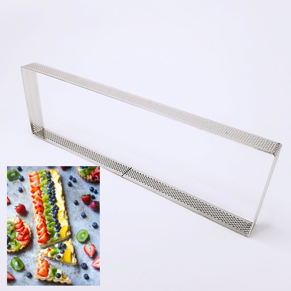 Retangulär Perforerad Paj Tårtring Retangular Perforated Tart Ring 240*80*35mm