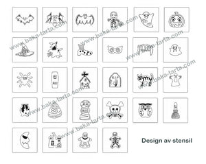 10st/Pack Halloween Utstickare Pepparkaksformar med stenciler Collection A