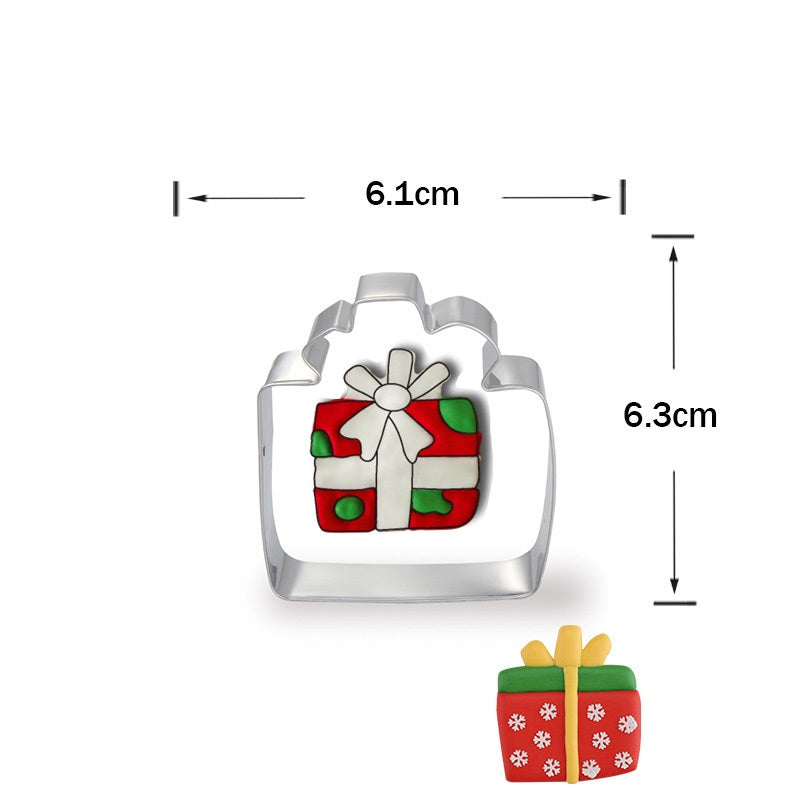Jul Utstickare Pepparkaksformar med stenciler 01-presentlåda Christmas Cookie Cutter- gift box