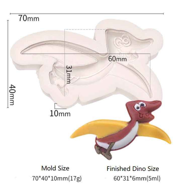 5 St/Pack  Dinosaurier Silikonform  Collection 6 5 PCS/Set Dinosaur Silicon Mold (4 S M & 1 Big)