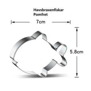 9 St/Pack Utstickare Havsdjur Fisk  Collection B 9 PCS/Set Ocean Animal Fish  Cookie Cutter Collection B